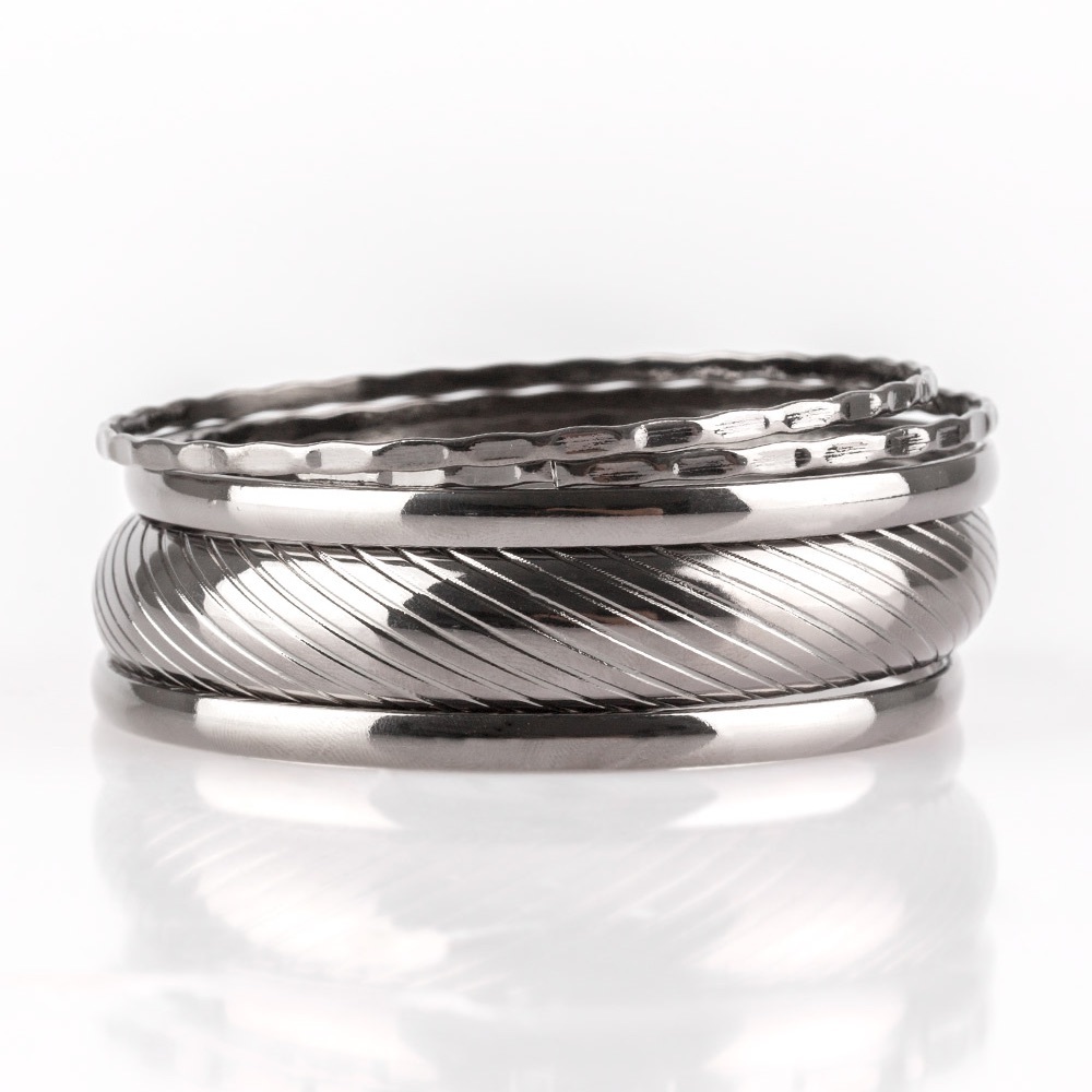 Paparazzi Black Bangle Bracelet Set